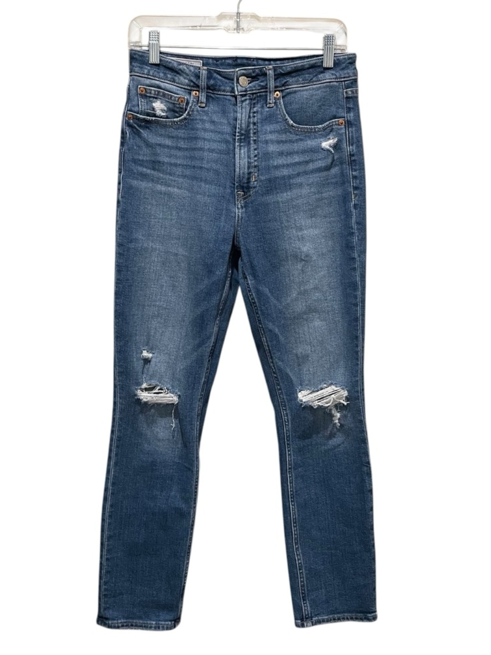 Gap Vintage Slim Sky High Blue Distressed Jeans Women Size 28 6 Regular